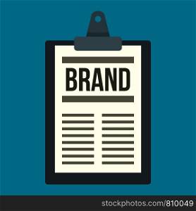 Brand checklist icon. Flat illustration of brand checklist vector icon for web design. Brand checklist icon, flat style