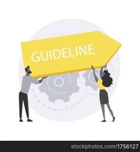 Brand communication guideline abstract concept vector illustration. Brand guidelines, communication standard, visual identity, representation in media, communicative strategy abstract metaphor.. Brand communication guideline abstract concept vector illustration.