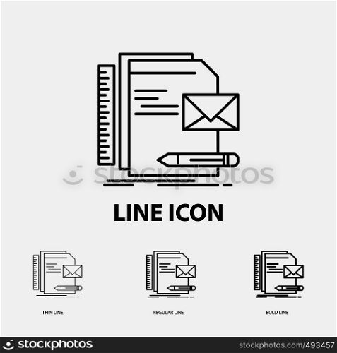 Brand, company, identity, letter, presentation Icon in Thin, Regular and Bold Line Style. Vector illustration. Vector EPS10 Abstract Template background