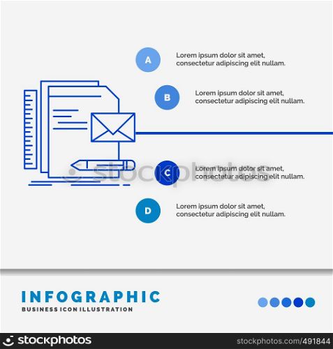 Brand, company, identity, letter, presentation Infographics Template for Website and Presentation. Line Blue icon infographic style vector illustration. Vector EPS10 Abstract Template background