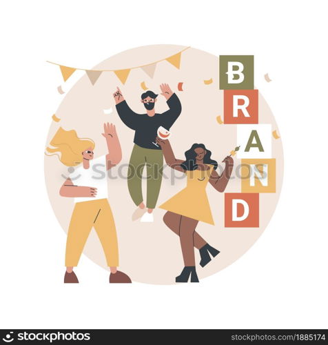 Brand event abstract concept vector illustration. Event management, sponsored organization, brand presence, marketing booth, event-specific landing page, display advertising abstract metaphor.. Brand event abstract concept vector illustration.