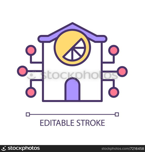 Brand extension RGB color icon. Networking for business. Successful marketing strategies to expand commercial company. Isolated vector illustration. Simple filled line drawing. Editable stroke. Brand extension RGB color icon