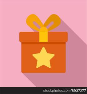 Brand gift box icon flat vector. Public media. Digital online. Brand gift box icon flat vector. Public media