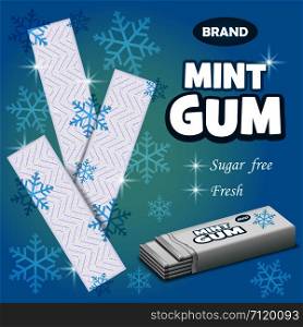 Brand mint gum concept background. Realistic illustration of brand mint gum vector concept background for web design. Brand mint gum concept background, realistic style