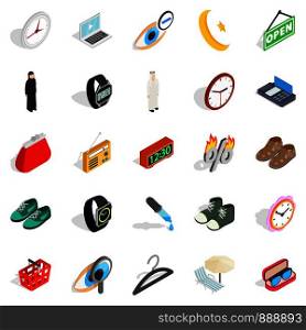Brand name icons set. Isometric set of 25 brand name vector icons for web isolated on white background. Brand name icons set, isometric style