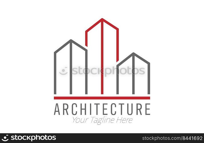 brand of a construction company, a business for hiring, buying and selling housing. A template for a logo, brand, or sticker. Flat style