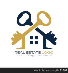  brand of a construction company, a business for hiring, buying and selling housing. A template for a logo, brand, or sticker. Flat style