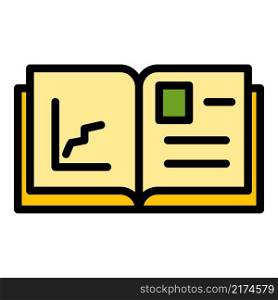 Brand open book icon. Outline brand open book vector icon color flat isolated. Brand open book icon color outline vector