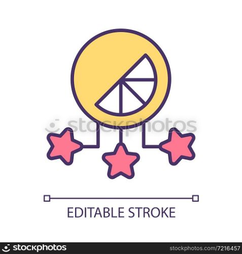Brand stretching RGB color icon. Expanding business. Developing company position. Brand identity for marketing strategy. Isolated vector illustration. Simple filled line drawing. Editable stroke. Brand stretching RGB color icon