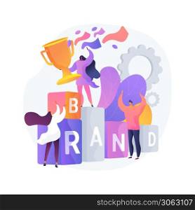 Branded competition abstract concept vector illustration. Marketing competitive event, company-sponsored contest, brand identity, rebranding media campaign, digital advertising abstract metaphor.. Branded competition abstract concept vector illustration.