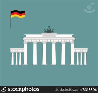 Brandenburg Gate in Berlin. landmark of Germany. Architecture attraction of country. Vector illustration&#xA;