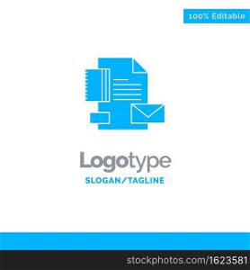 Branding, Brand, Business, Company, Identity Blue Solid Logo Template. Place for Tagline