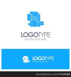 Branding, Brand, Business, Company, Identity Blue Solid Logo with place for tagline
