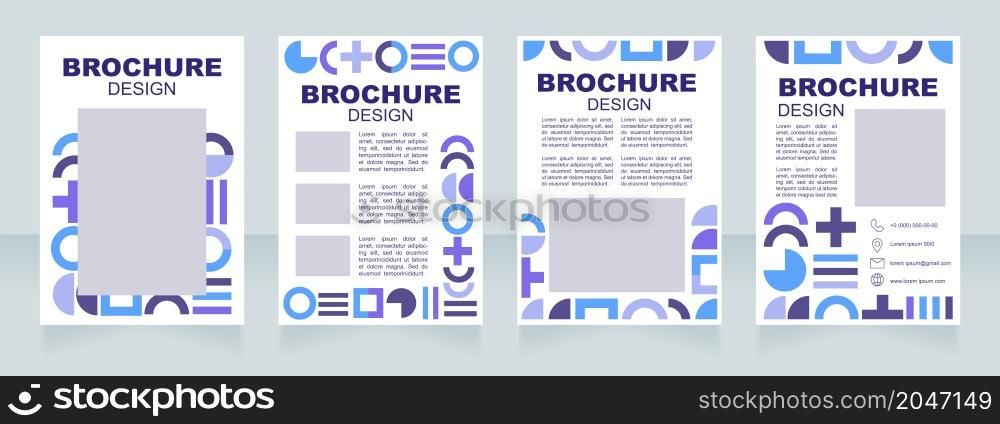Branding course blank brochure layout design. Creating business identity. Vertical poster template set with empty copy space for text. Premade corporate reports collection. Editable flyer paper pages. Branding course blank brochure layout design