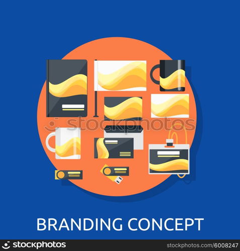 Branding icon concept flat design. Branding marketing, brand identity, marketing and advertising, identity and branding design, business development, brand product illustration