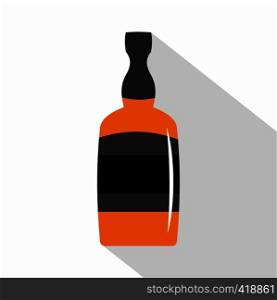 Brandy bottle icon. Flat illustration of brandy bottle vector icon for web. Brandy bottle icon, flat style