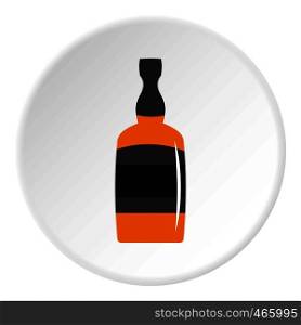 Brandy bottle icon in flat circle isolated on white vector illustration for web. Brandy bottle icon circle