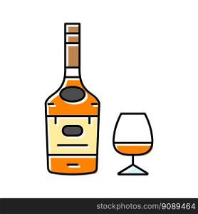 brandy drink bottle color icon vector. brandy drink bottle sign. isolated symbol illustration. brandy drink bottle color icon vector illustration