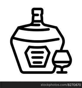 brandy drink bottle line icon vector. brandy drink bottle sign. isolated contour symbol black illustration. brandy drink bottle line icon vector illustration