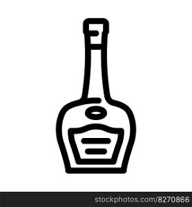 brandy glass bottle line icon vector. brandy glass bottle sign. isolated contour symbol black illustration. brandy glass bottle line icon vector illustration