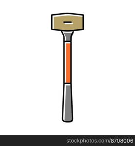 brass hammer tool color icon vector. brass hammer tool sign. isolated symbol illustration. brass hammer tool color icon vector illustration