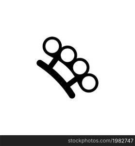 Brass Knuckles. Flat Vector Icon. Simple black symbol on white background. Brass Knuckles Flat Vector Icon