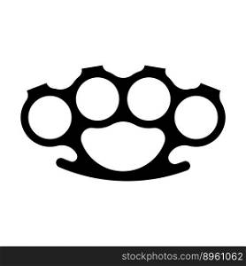 Brass knuckles silhouette vector image