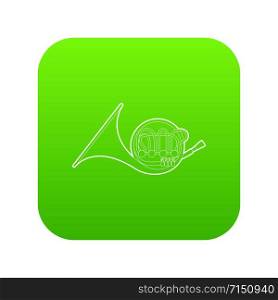 Brass pipe icon green vector isolated on white background. Brass pipe icon green vector