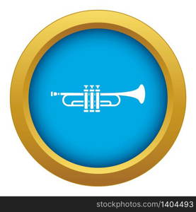 Brass trumpet icon blue vector isolated on white background for any design. Brass trumpet icon blue vector isolated