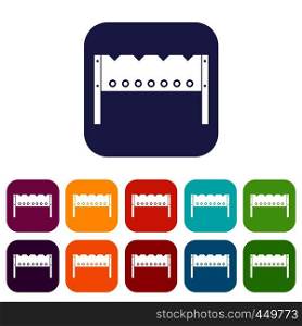 Brazier icons set vector illustration in flat style In colors red, blue, green and other. Brazier icons set flat