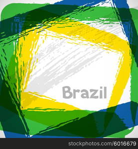 Brazil abstract background with grunge paint strokes in color of flag. Design for covers, brochure, advertising banner.