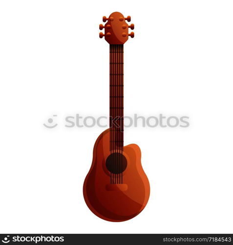 Brazil acoustic guitar icon. Cartoon of brazil acoustic guitar vector icon for web design isolated on white background. Brazil acoustic guitar icon, cartoon style