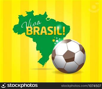 Brazil background. Brazil background illustration with ball and maps.
