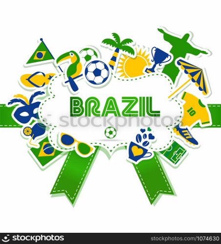 Brazil background. Brazil background with ball on white background