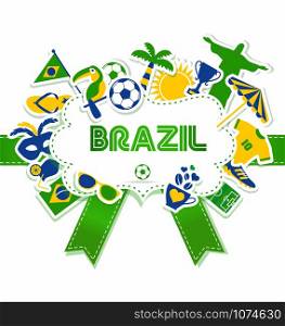 Brazil background. Brazil background with ball on white background