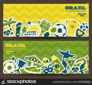 Brazil background. Set of banners.. Vector Illustration of Brazil