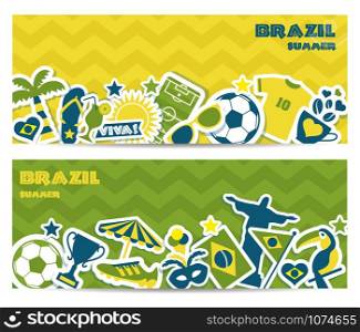 Brazil background. Set of banners.. Vector Illustration of Brazil