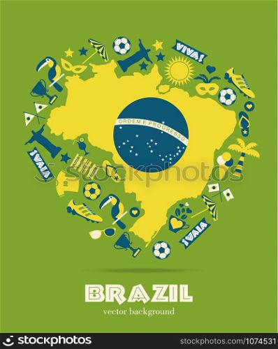 Brazil background.. Vector Illustration of Brazil