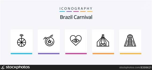 Brazil Carnival Line 5 Icon Pack Including brazil. lolly. animal. lolipop. celebration. Creative Icons Design