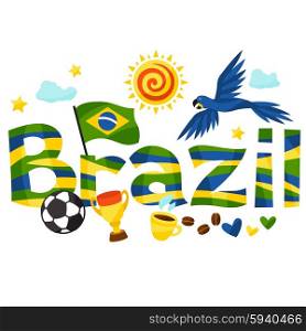 Brazil design with objects on white background. Brazil design with objects on white background.
