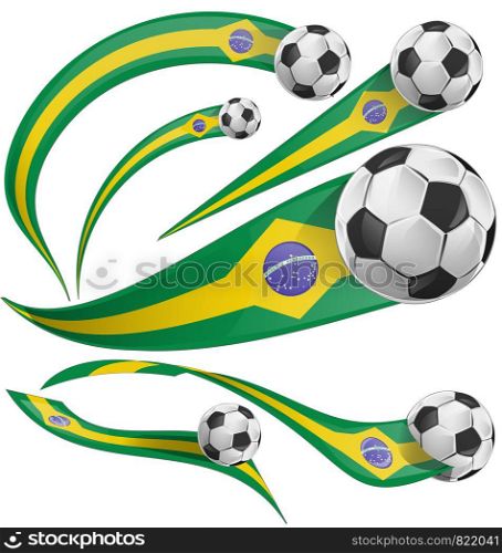 brazil flag element with soccer ball