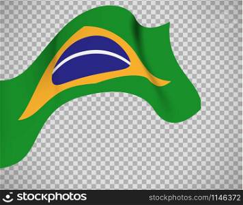 Brazil flag icon on transparent background. Vector illustration. Brazil flag on transparent background