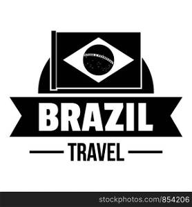 Brazil flag logo. Simple illustration of brazil flag vector logo for web. Brazil flag logo, simple black style