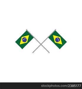 Brazil flag logo,vector illustration flat design.