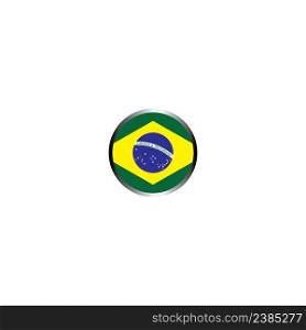 Brazil flag logo,vector illustration flat design.