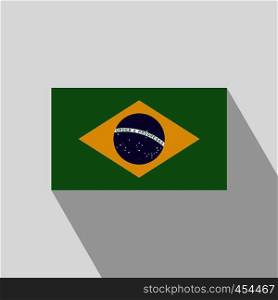 Brazil flag Long Shadow design vector