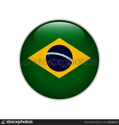 Brazil flag on button