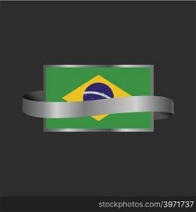 Brazil flag Ribbon banner design