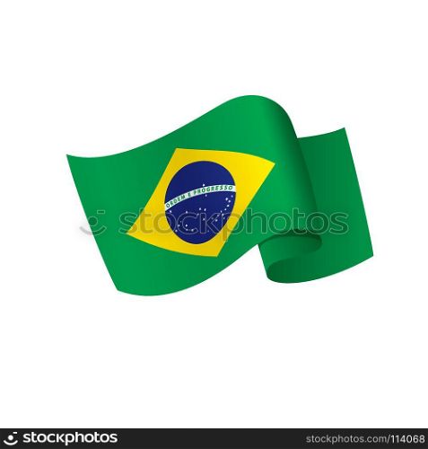 Brazil flag, vector illustration. Brazil flag, vector illustration on a white background