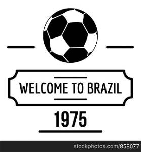 Brazil football logo. Simple illustration of brazil football vector logo for web. Brazil football logo, simple black style